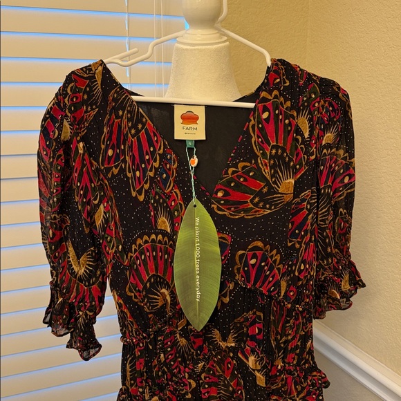 FARM Rio Butterfly Sky Tiered Maxi Dress NWT Small - Picture 4 of 16
